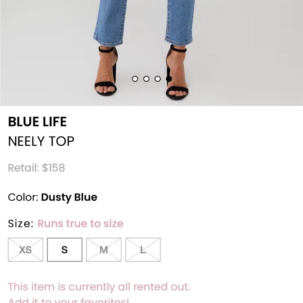 Loved Blue Life Dusty Blue Keyhole Neely Blouse Size Small - Picture 5 of 7